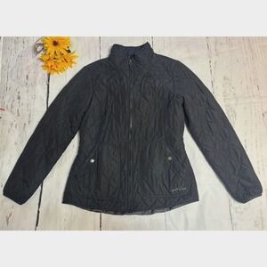 Eddie Bauer Dawn Jacket Womens Med Puffer Full Zip Quilted Coat Cozy Lightweight